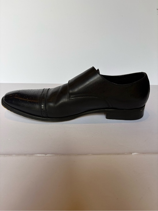 Asher Green Men\'s Black Leather Double Monk Strap Dress Shoes Size 12
